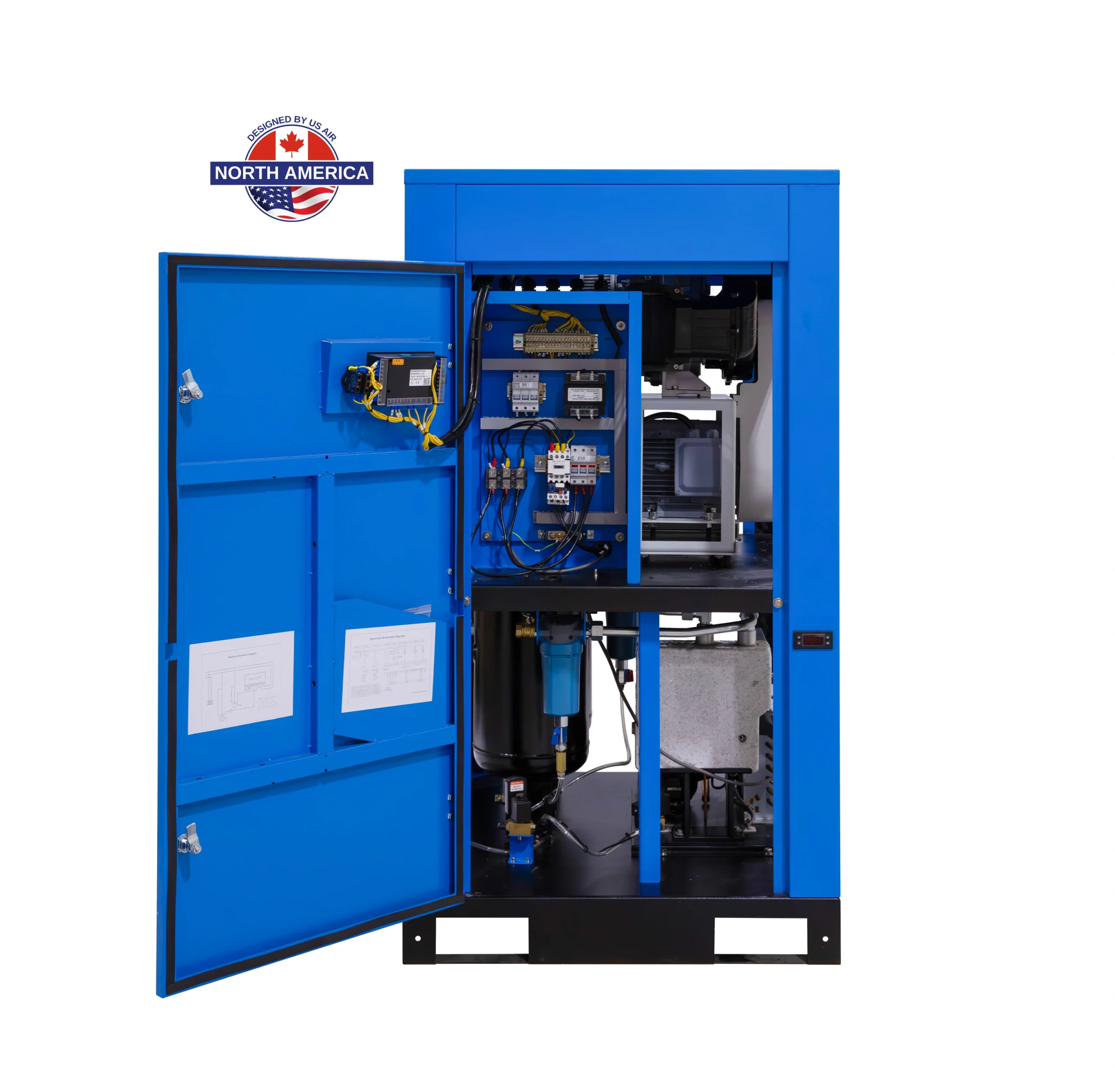 10 HP OIL FREE SCROLL AIR CENTER Rotary Screw -VSD- Compressor With Built in Dryer And Tank | 1-3 Phase | 208-600 Volts | 29.3 CFM - Image 3