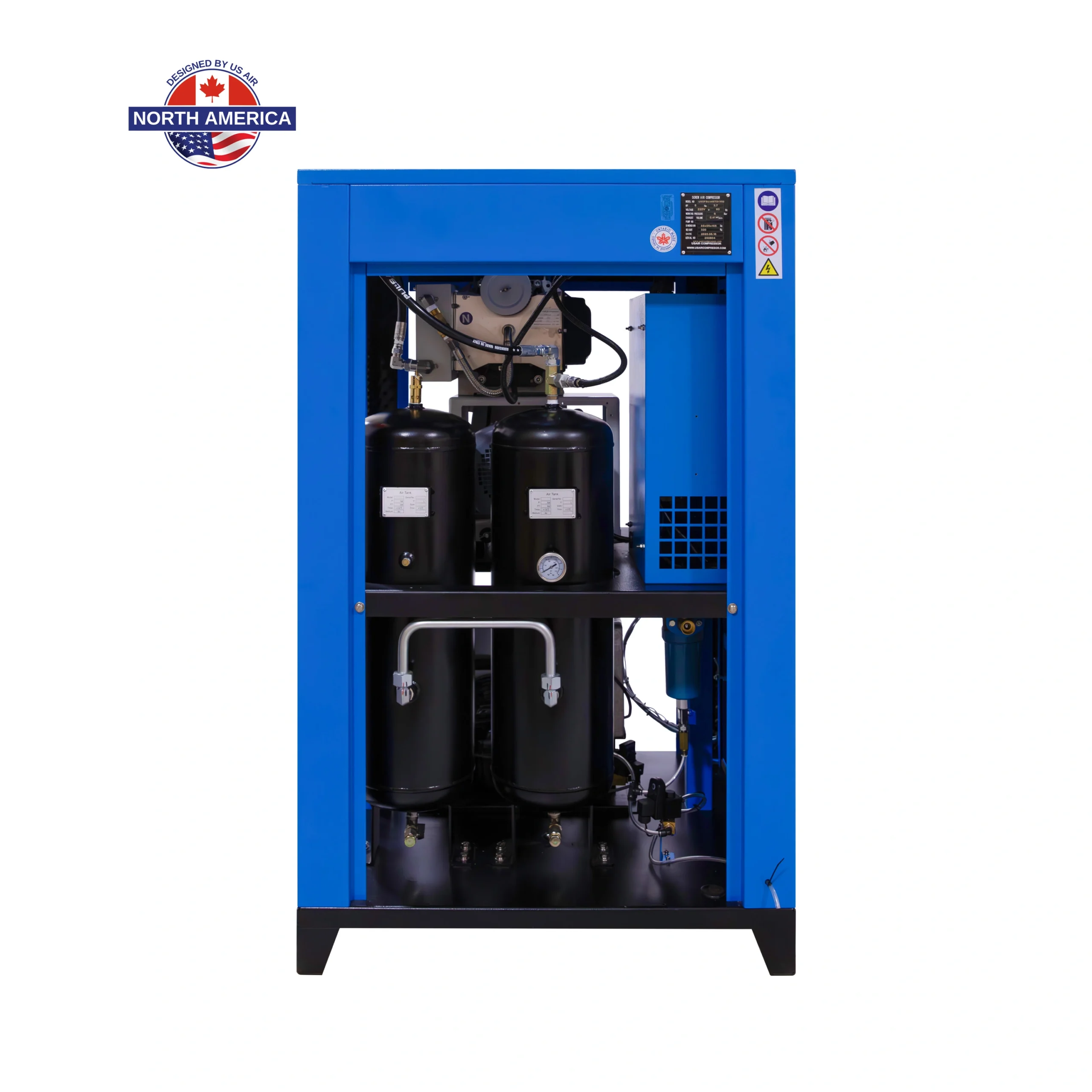 10 HP OIL FREE SCROLL AIR CENTER Rotary Screw -VSD- Compressor With Built in Dryer And Tank | 1-3 Phase | 208-600 Volts | 29.3 CFM - Image 4